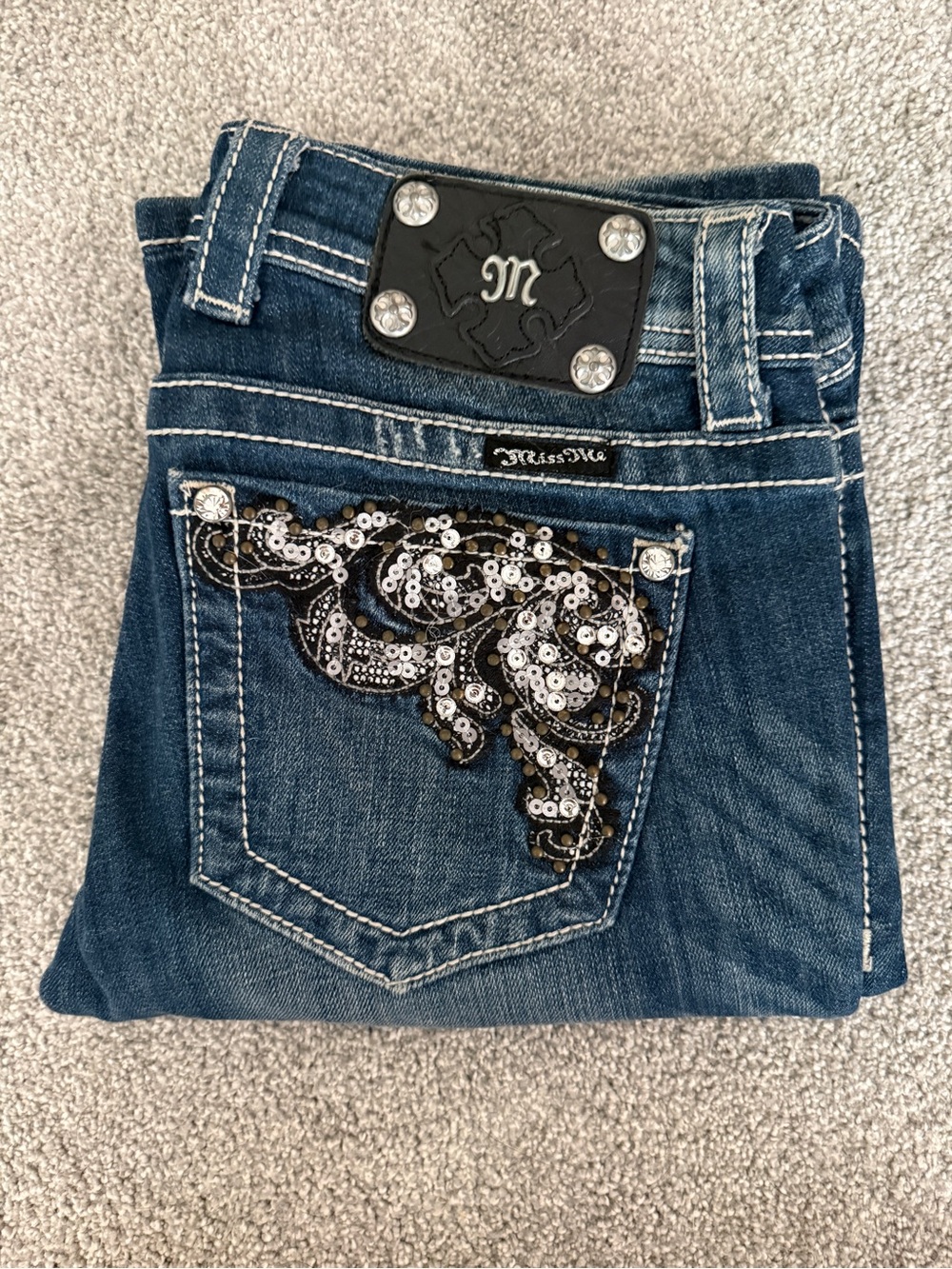 Miss Me Embroidered Boot Cut Jeans - 27
